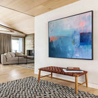 “Cool Blue Abstraction” - Abstract Expressionist Painting On Canvas DKS478