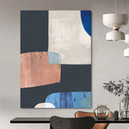 “Geometric Color Blocks” - Modern Shapes & Muted Tones Painting On Canvas DS200