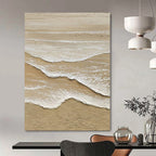 Textured Beach Waves "Sandy Serenity" Impasto Painting On Canvas PS1088