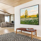 “Sunny Meadow with Horse” - Realistic Landscape Painting On Canvas PT216