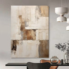 “Neutral Textured Abstract” - Minimalist Abstract Painting On Canvas PT1310