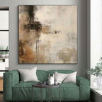 “Softly Textured Abstract in Earthy Tones” - Textured Abstract Painting On Canvas PS0249