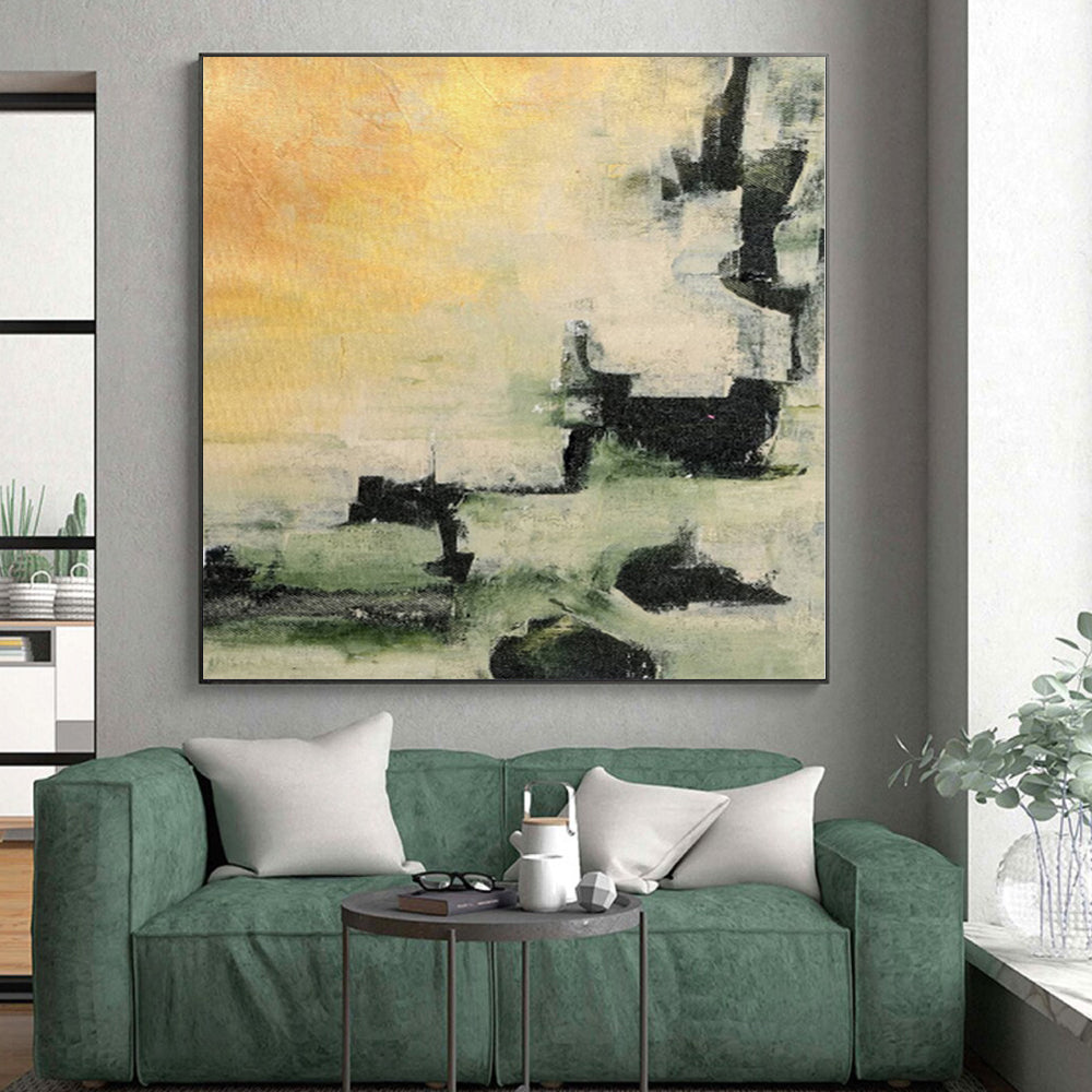 “Earth Tones Abstract” - Industrial Abstract Painting On Canvas PS0071
