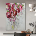 “Blush Bouquet” - Pink, Purple, Floral Impasto Painting On Canvas PT1464