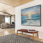 “Sunset Sea Horizon” - Realistic Landscape Painting On Canvas PT258