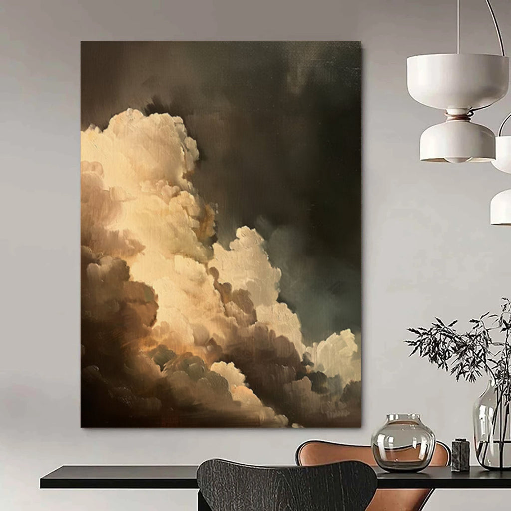“Dark - Light Dramatic Clouds” - Romantic Sky Painting On Canvas DS014