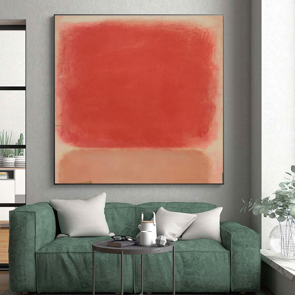 Soft Red and Pink Rectangles, "Blush Serenity" – Color Field Painting On Canvas PS0895