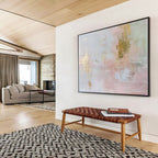 “Gilded Pastel Elegance” - Luxe Abstract Painting On Canvas DKS498