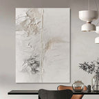 “White Textured Distressed” - Raw Abstract Painting On Canvas PS0149