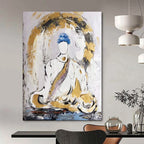 Meditative Figure, Abstract Spiritual, Oil Painting On Canvas PT2098