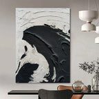 “Bold Black and White Textured Swirls” - Dynamic Abstract Painting On Canvas DS389