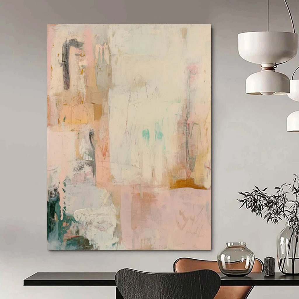 Soft Pink and Beige, "Blush Tones" – Abstract Color - Field Painting On Canvas PS0942