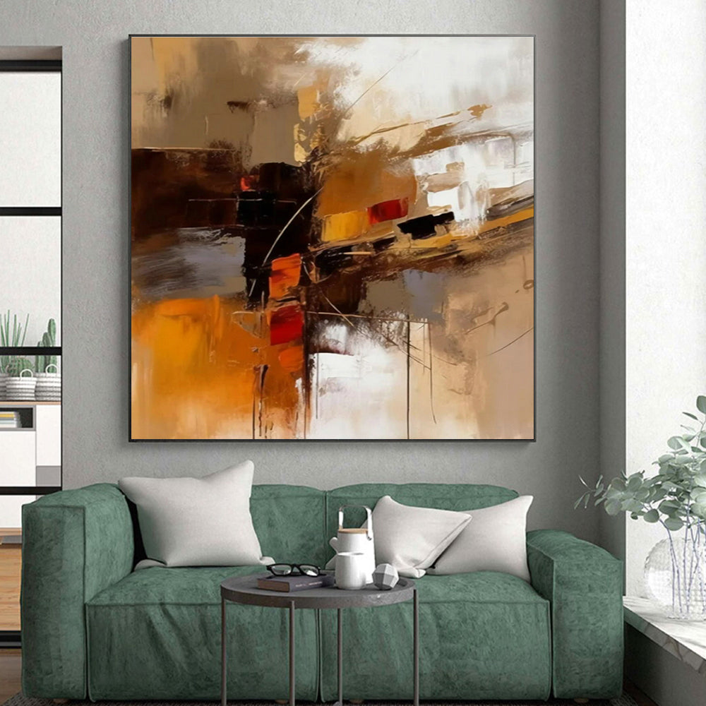 “Repeated Warm Abstract” - Brown, Orange, Red Abstract Repeated Painting PS0603