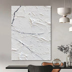 “Cracked White and Gray” - Abstract, Textured - Styled Painting On Canvas PT1673