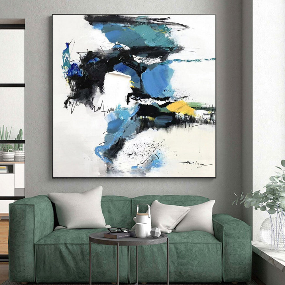 Blue - Color Fantasy - Mainly Blue, Black, Yellow, and Green - Abstract Expressionism PS0781