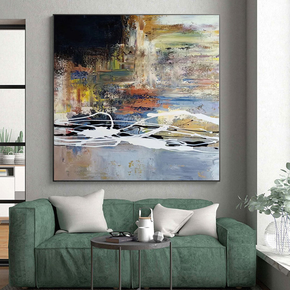 “Colorful Abstract Dynamic Lines” - Energetic Abstract Painting On Canvas PS0341