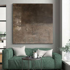 “Brown Monochrome Textured” - Brown Abstract Textured Painting On Canvas PS0549