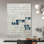 “Grey and Blue Striped Textures” - Minimalist Abstract Painting On Canvas PT1033