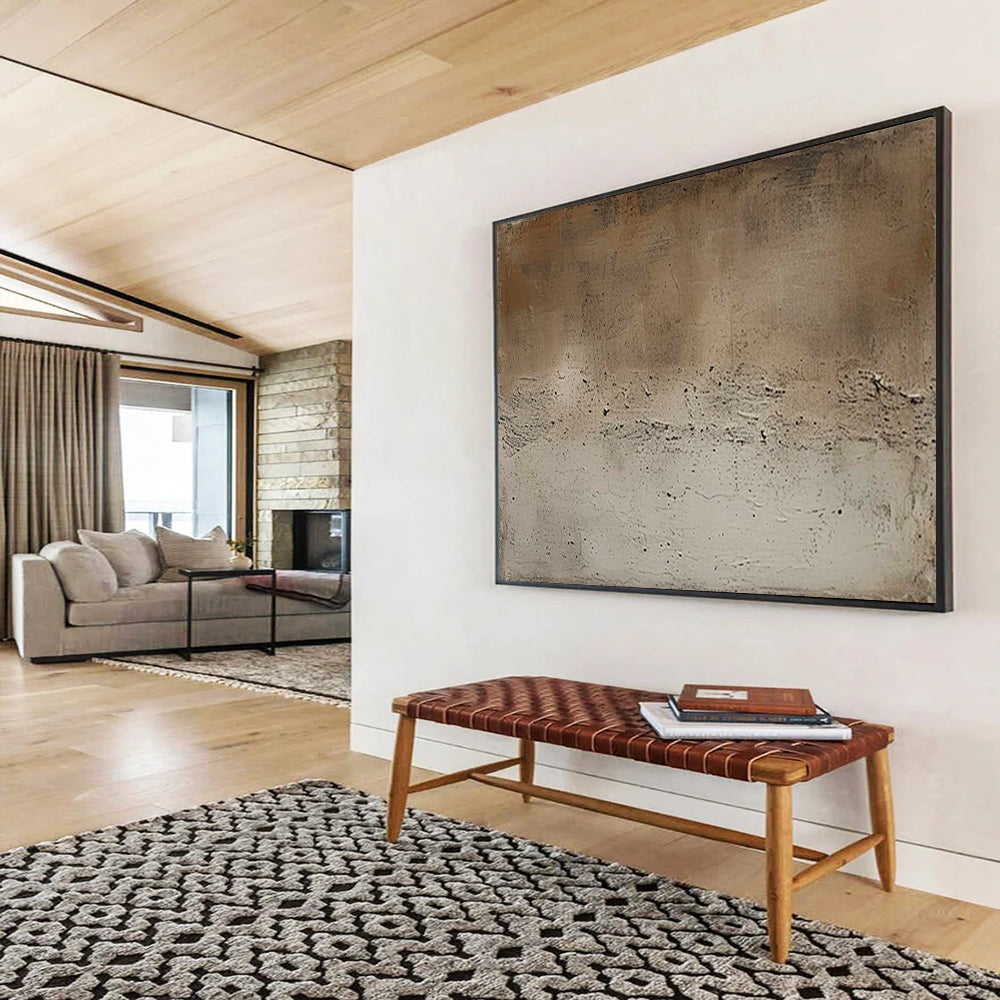 “Brown - Beige Minimalist” - Abstract Textured Painting On Canvas PT255