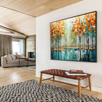 “Fiery Sunset Sea Abstract” - Dynamic Seascape Painting On Canvas PT163