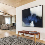 “Blue - White Abstract Clouds” - Monochromatic “Ethereal Skies” Painting On Canvas PT1661