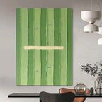 Green Stripes with Figures "Green Paths" Abstract Painting On Canvas PS1356