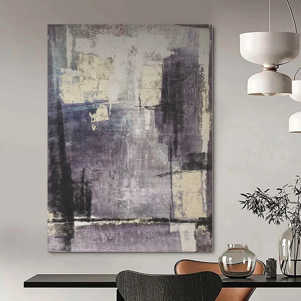 “Purple - Toned Abstract” - Moody Abstract Painting On Canvas PS0106