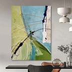 “Colorful Swirls and Lines” - Energetic Abstract Painting On Canvas PS0179