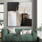 Black, White, Gold Accent Luxe Mix “Gilded Dreams” - Painting On Canvas PS0788