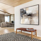 “Grey - Brown Misty Landscape” Abstract Painting On Canvas DKS282