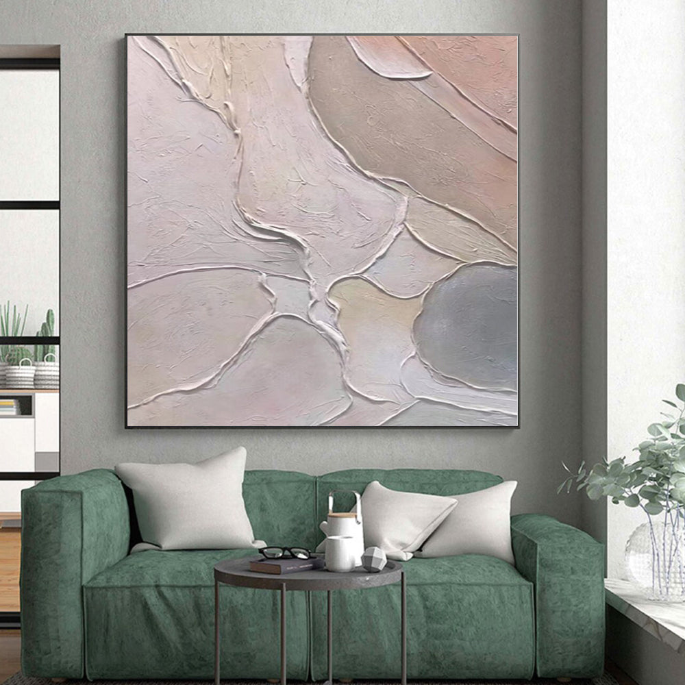 “Pastel Textured Waves” - Pastel Abstract Textured Painting On Canvas PS0408