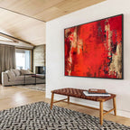 “Red - Brown Textured Passion” Abstract Painting On Canvas DKS296