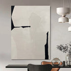 “Black - White Geometric Fragment” - Modern Abstract Painting On Canvas PS0146