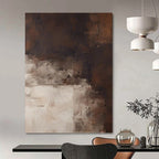 “Moody Brown Abstract” - Textured, Earth - Tone Painting On Canvas PT1469