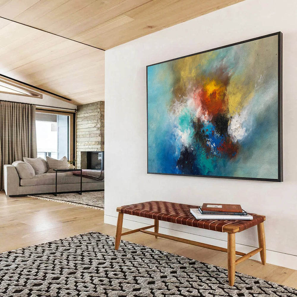 “Colorful Abstract Burst” - Abstract, Energetic - Styled Painting On Canvas DKS002