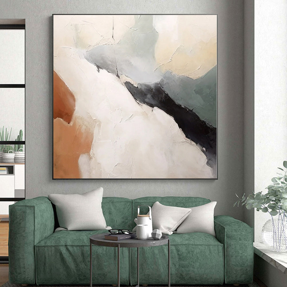 “Soft Color - Block Abstract with Textured Paint” - Impressionistic Abstract Painting On Canvas PS0282