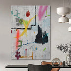 Colorful, Chaotic Doodles "Sketchpad Symphony" Abstract Painting On Canvas PS1413