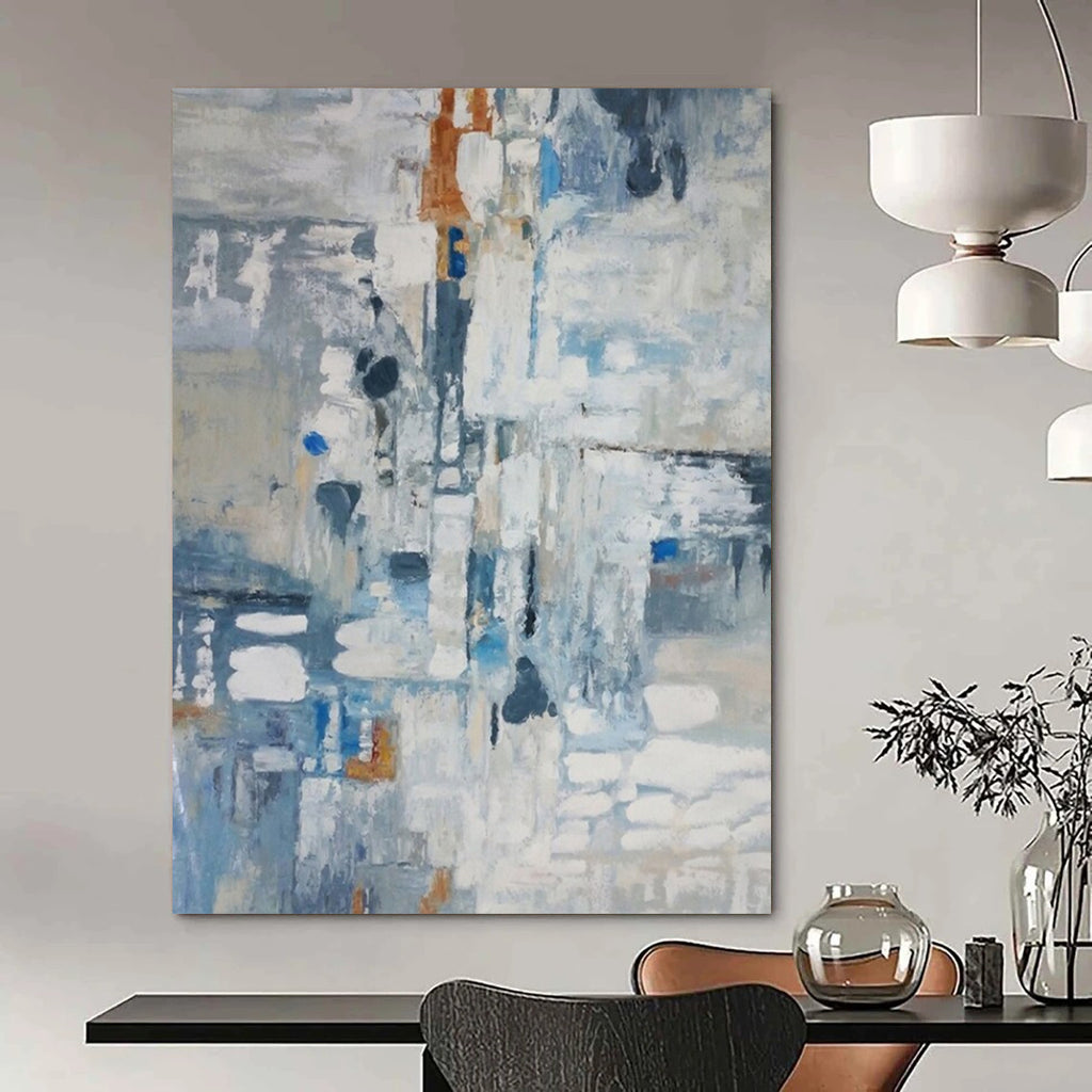 “Blue - Gray Abstract Impressions” - Abstract Landscape Painting On Canvas DS028