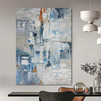 “Blue - Gray Abstract Impressions” - Abstract Landscape Painting On Canvas DS028