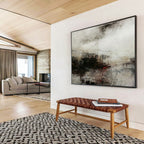 “Monochrome Mist & Faint Forms” - Abstract Landscape - Inspired Painting On Canvas PT1676