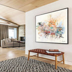 “Mixed - Media Floral Abstract” - Mixed - Media Artwork On Canvas DKS532