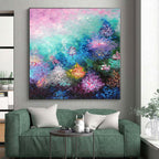 “Colorful Floral Abstract” - Impressionistic Abstract Painting On Canvas PS0065