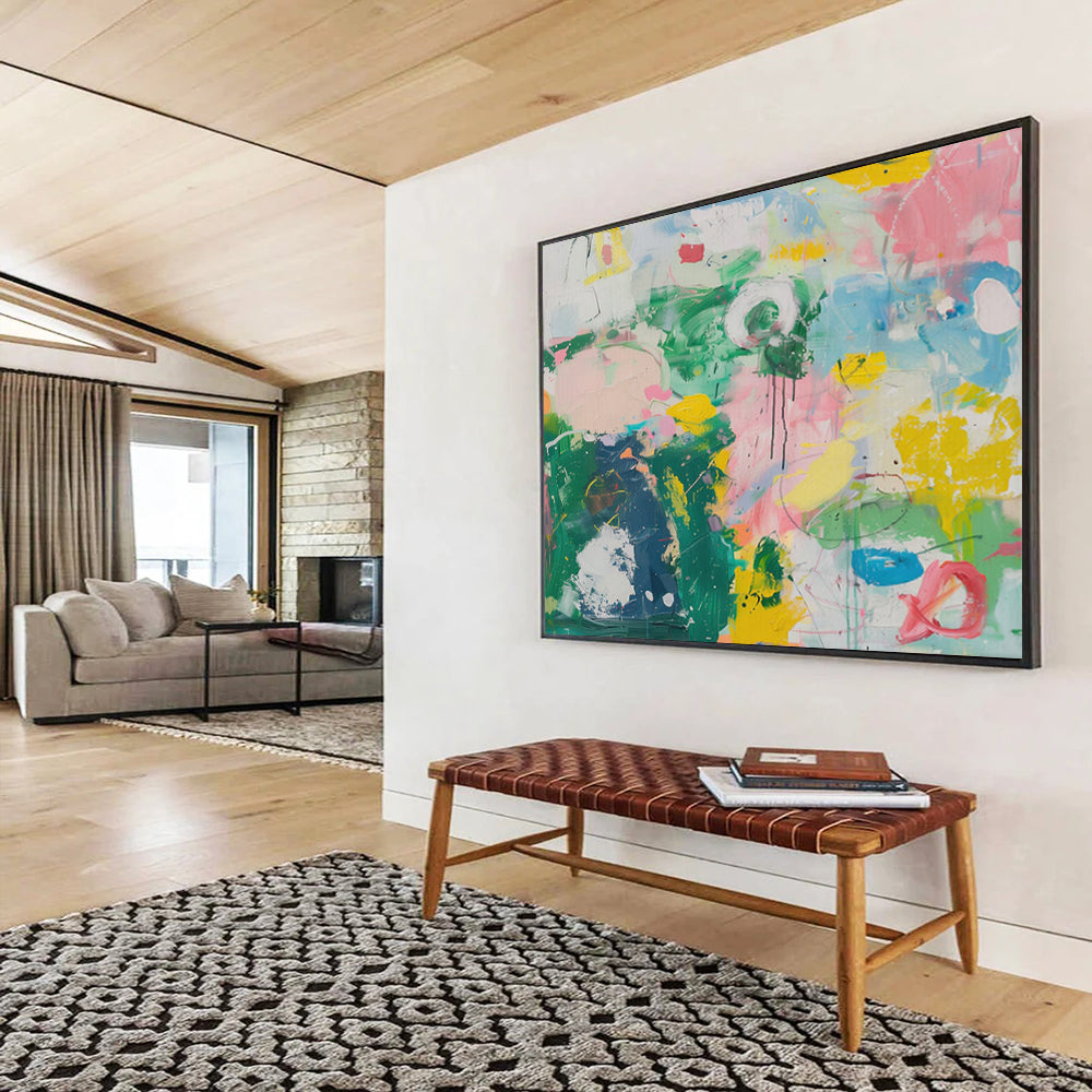 “Playful Colors & Spontaneous Drips” - Abstract Action - Inspired Painting On Canvas PT1683