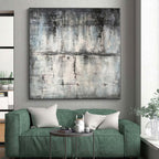 “Grey - Blue Abstract Muted Scene” - Serene Abstract Painting On Canvas PS0296