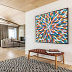 Colorful Petal - Shaped Dots Abstract Painting On Canvas DKS121