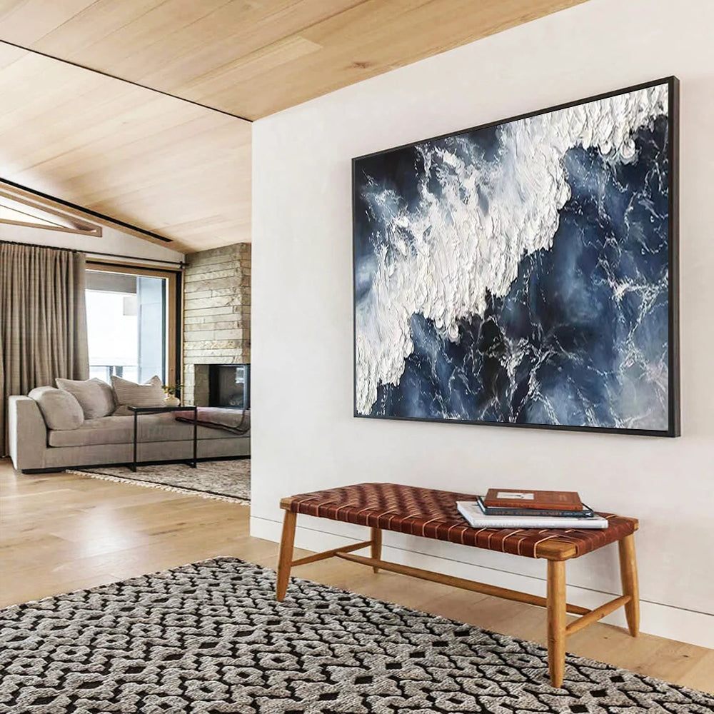 “Textured Ocean Waves” - Impasto Seaside Painting On Canvas PT250