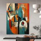 Bold Colors with Interlocking Circles "Colorful Connections" Abstract Painting On Canvas PS1259