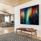 “Colorful Raindrop Abstract” - Abstract Expressionist Painting On Canvas DKS867