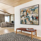“Colorful Abstract Impasto Landscape” - Dynamic Textured Painting On Canvas PT012