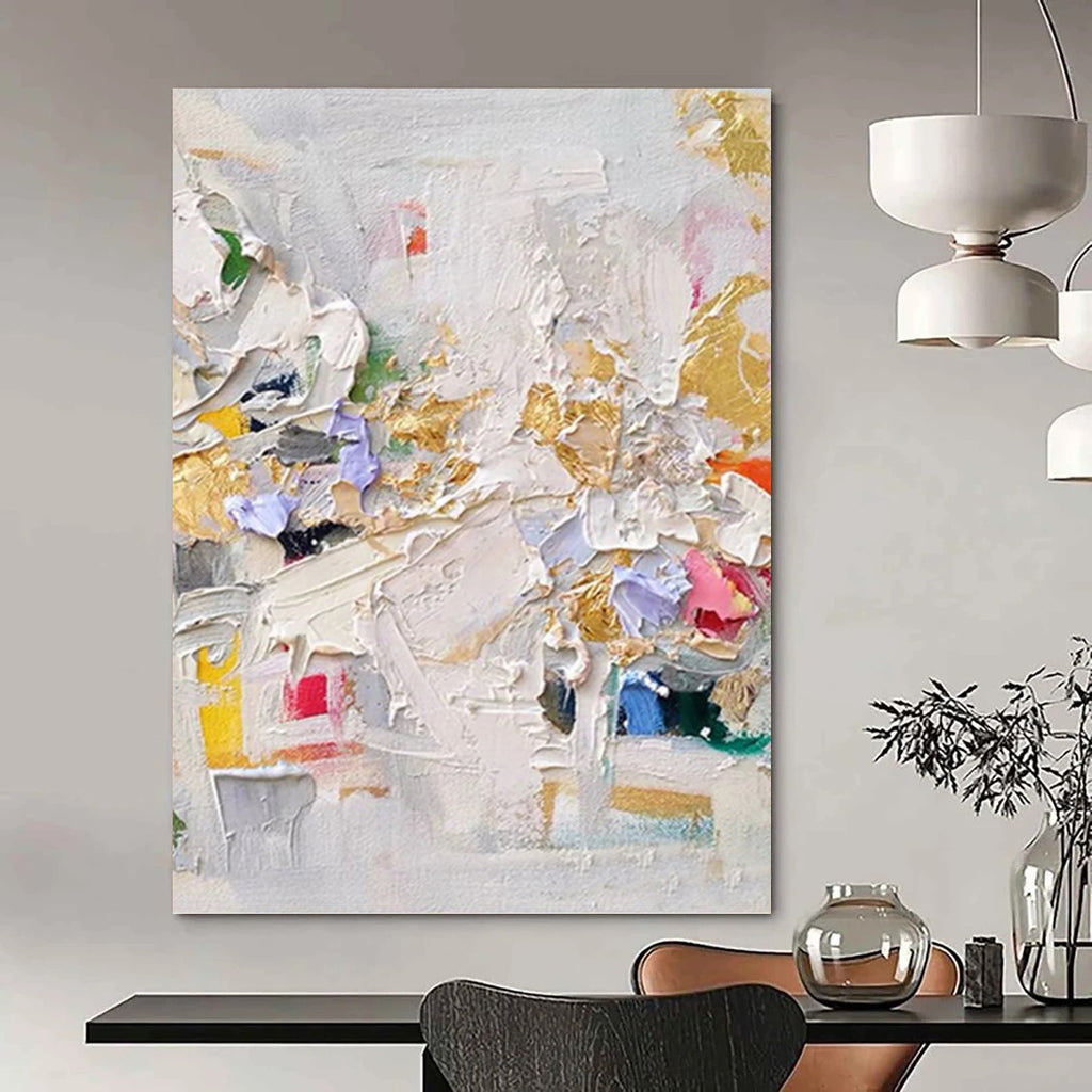 “Colorful Palette Knife Abstract” - Impasto Abstract Painting On Canvas PT1027